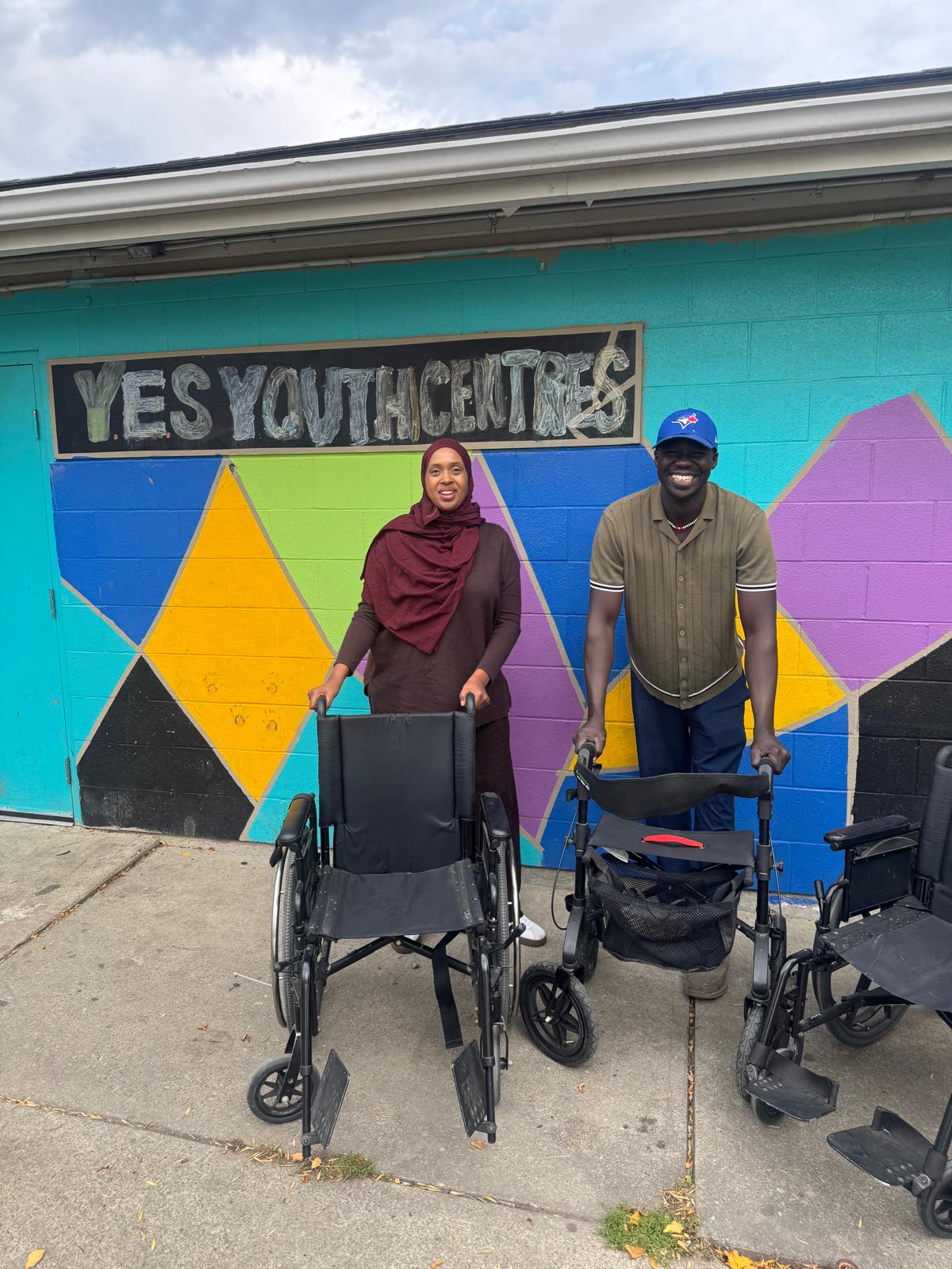 Wheelchairs donated by EquiPath Foundation outside YES Youthcentre in Calgary